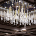 Creative personality water drop pendant luxury crystal chandelier lighting design staircase chandelier